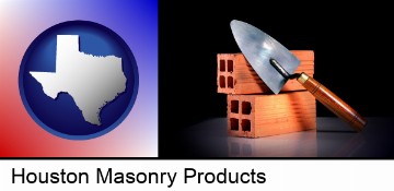 masonry bricks and trowel in Houston, TX